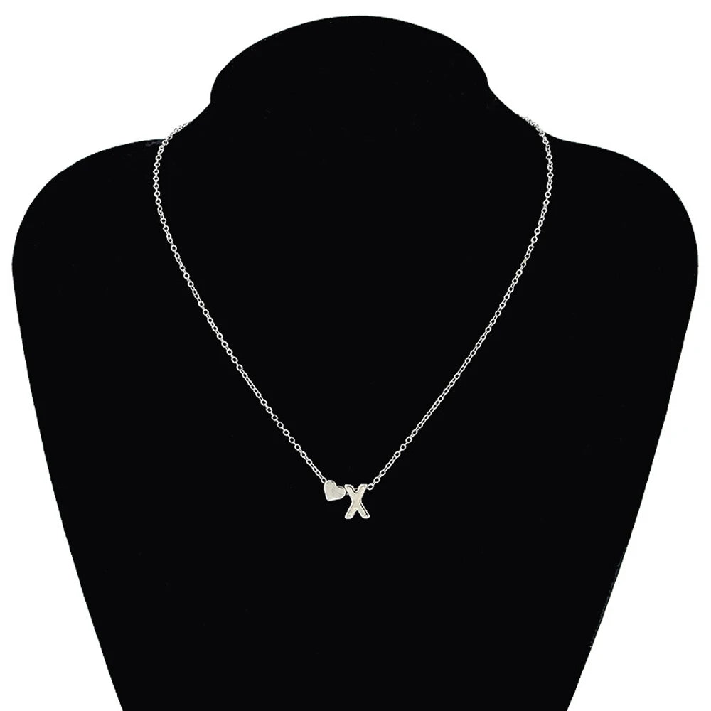 Elegant Heart Initial Necklace