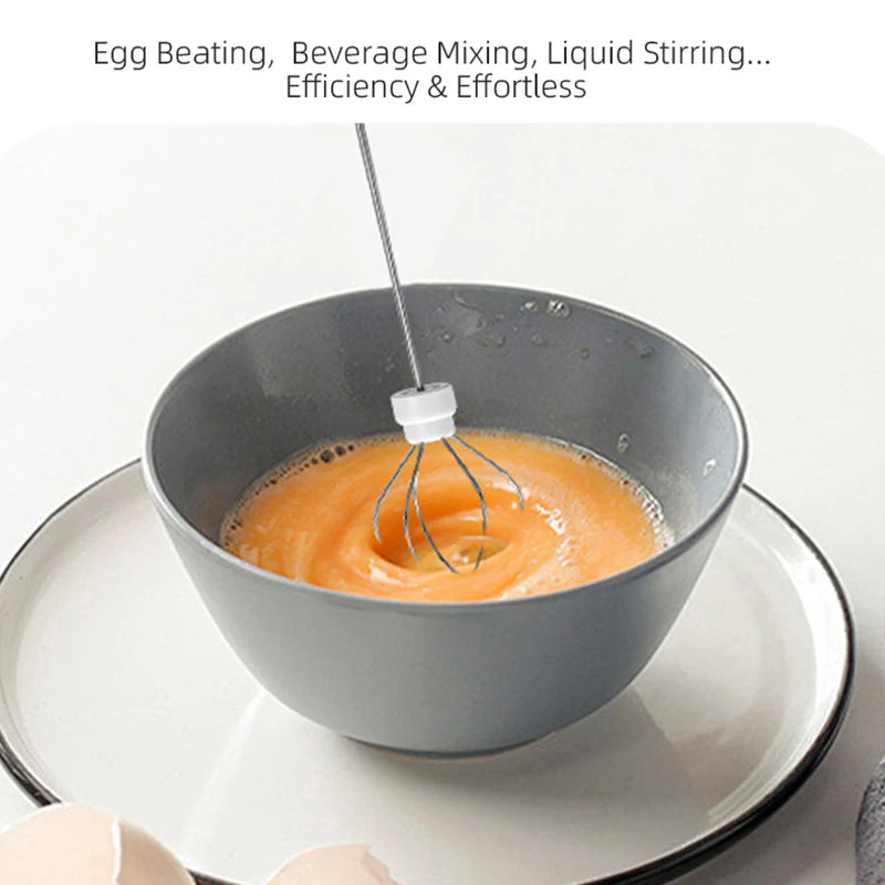 Electric Milk Frother – Handheld Coffee Foam Maker