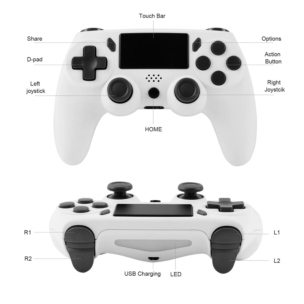 Wireless Gaming Controller – Dual Vibration & 6-Axis Motion (PS4 / PC Compatible)