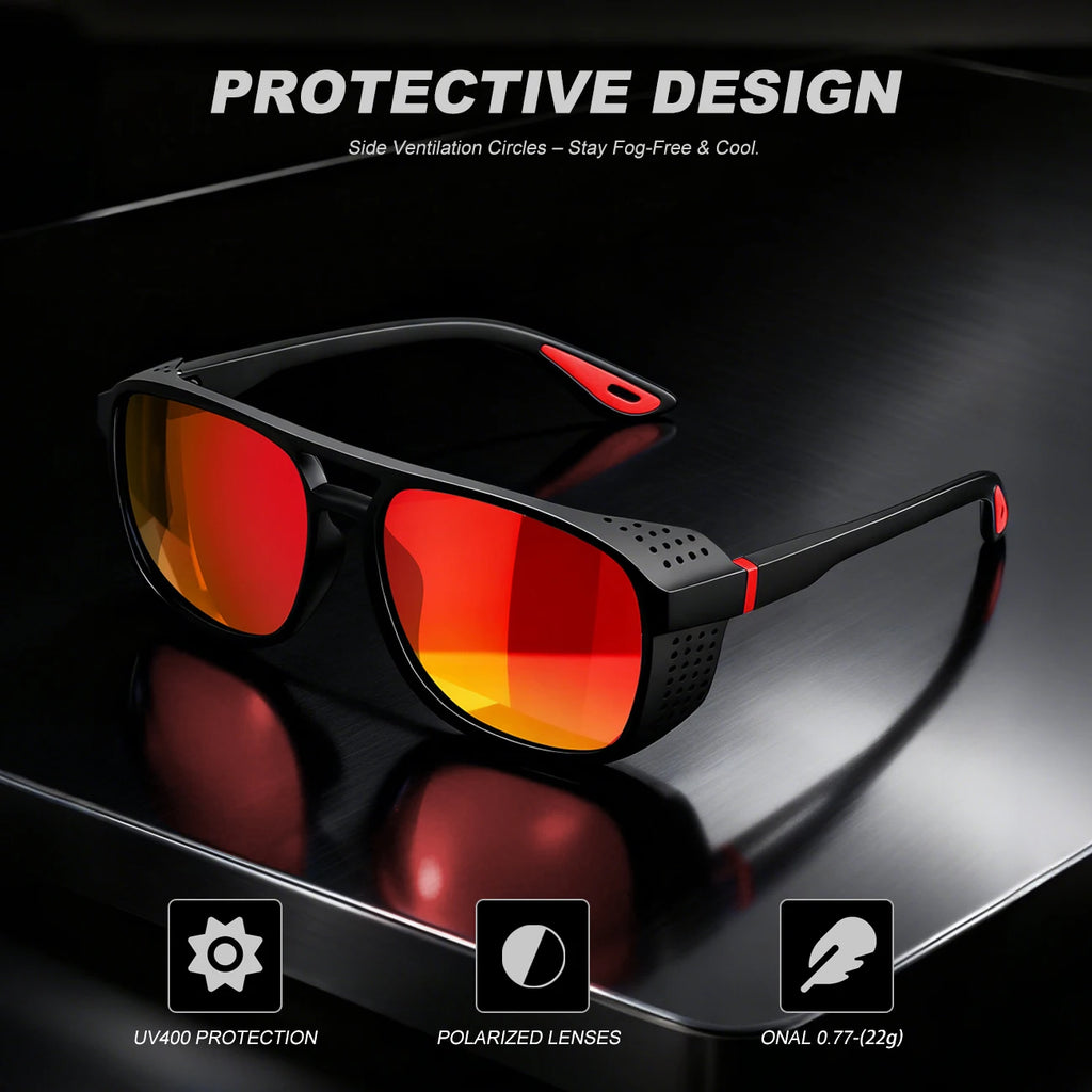 New Punk Polarized Sports Sunglasses Windproof UV400 Lightweight for Cycling Running Driving Outdoor Activities