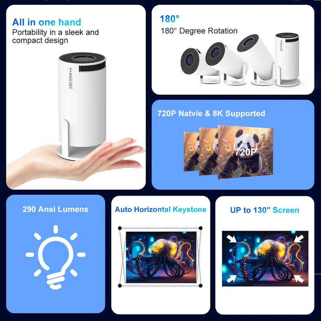 Mini Projector for Home Cinema – Portable HD Smart Projector