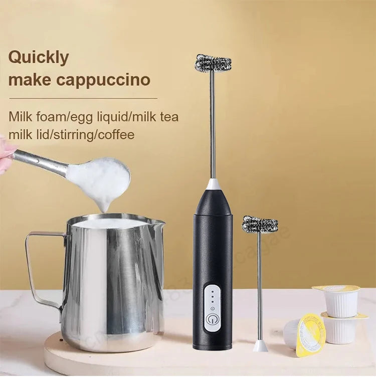 Electric Milk Frother – Handheld Coffee Foam Maker