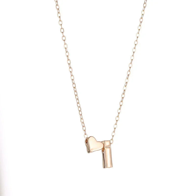 Elegant Heart Initial Necklace