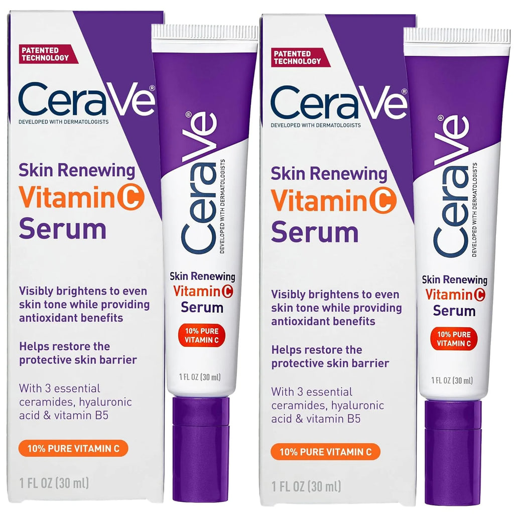 CeraVe Vitamin C Serum for Face with 10% Pure Vitamin C,Hyaluronic Acid & 3 Essential Ceramides,Skin Brightening Antioxidant 1oz