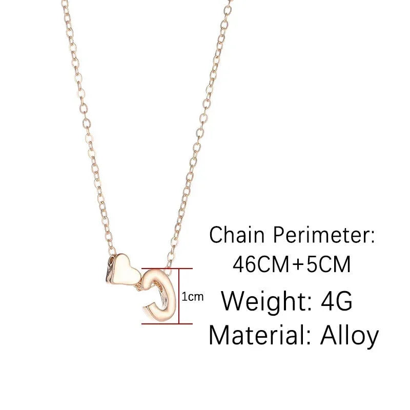 Elegant Heart Initial Necklace