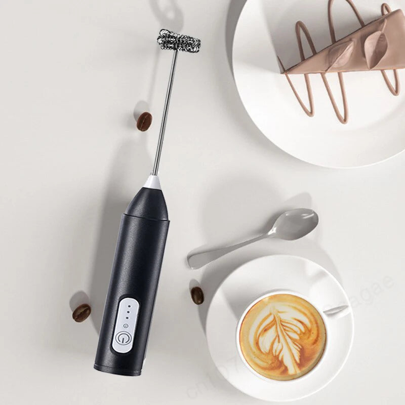 Electric Milk Frother – Handheld Coffee Foam Maker