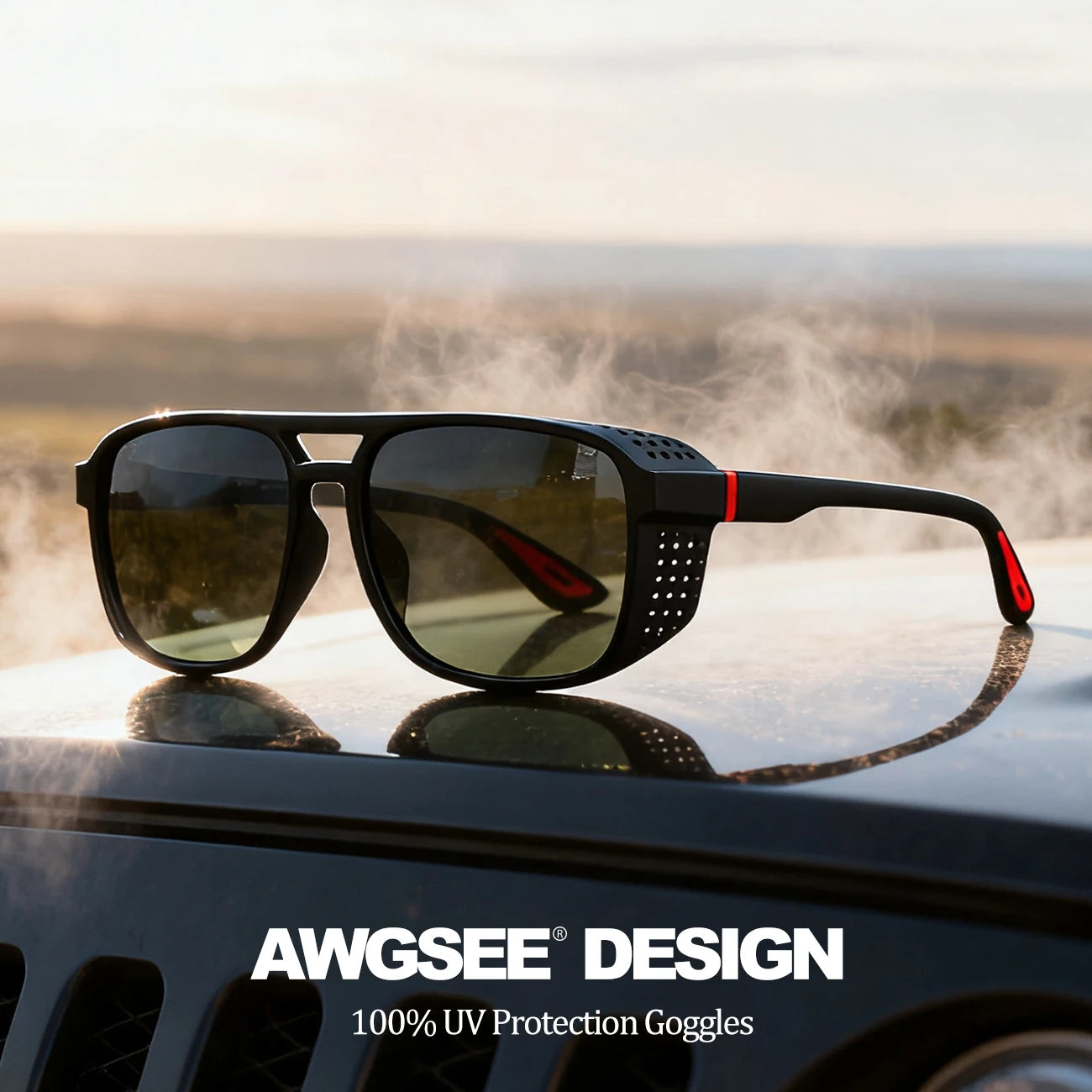 New Punk Polarized Sports Sunglasses Windproof UV400 Lightweight for Cycling Running Driving Outdoor Activities