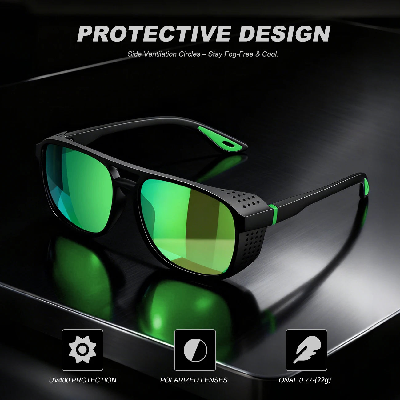 New Punk Polarized Sports Sunglasses Windproof UV400 Lightweight for Cycling Running Driving Outdoor Activities