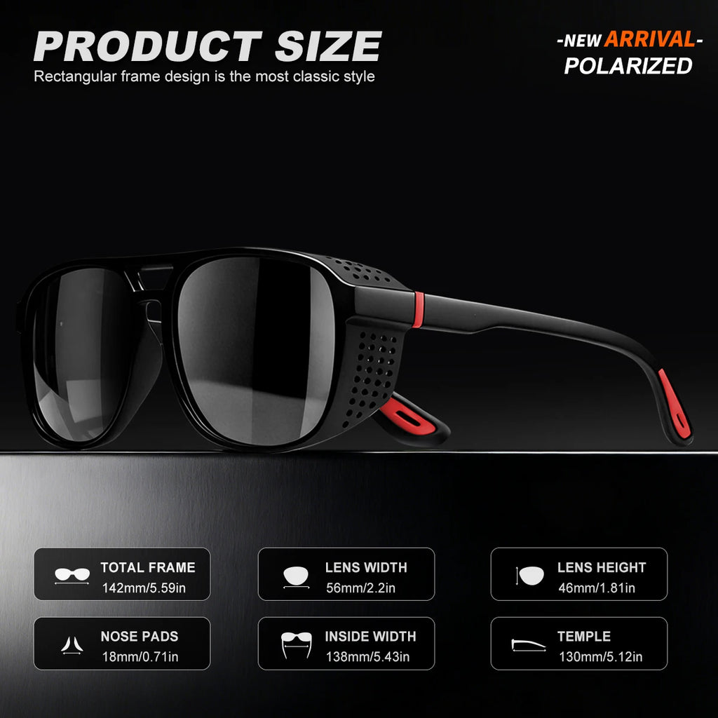 New Punk Polarized Sports Sunglasses Windproof UV400 Lightweight for Cycling Running Driving Outdoor Activities