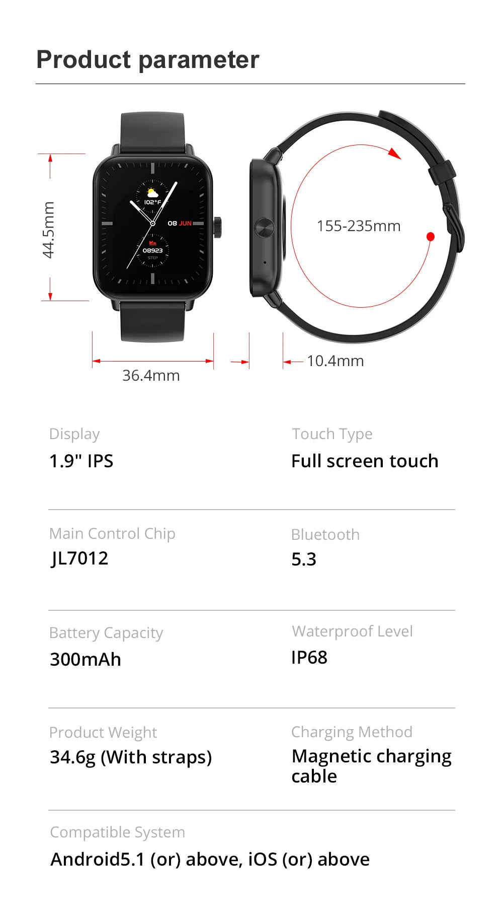martwatch 1.9" Display – Bluetooth Calling & Health Tracker
