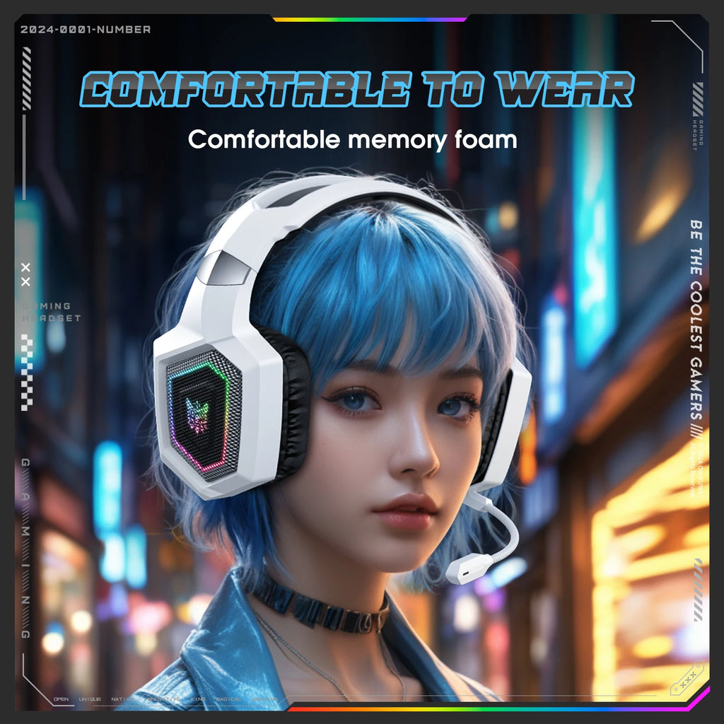 Wireless Gaming Headset – RGB & Noise Cancelling Mic