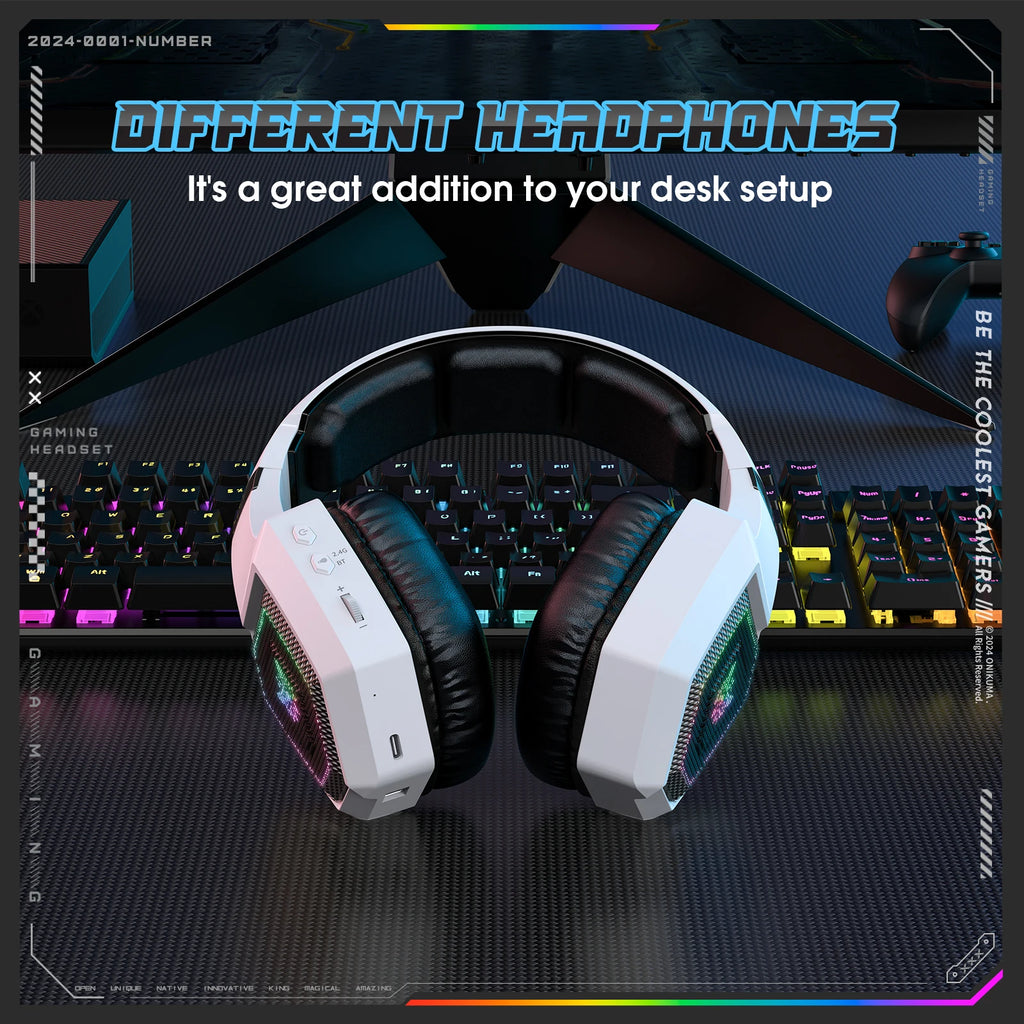 Wireless Gaming Headset – RGB & Noise Cancelling Mic