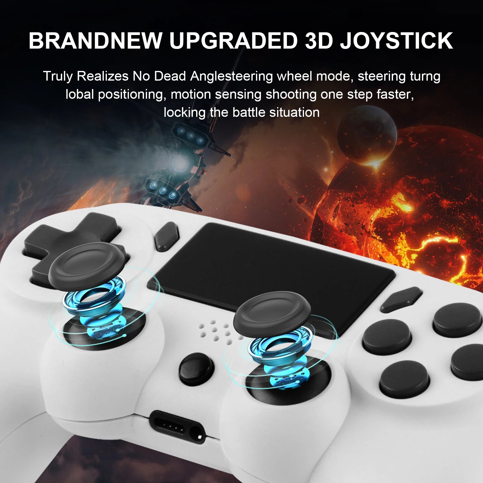 Wireless Gaming Controller – Dual Vibration & 6-Axis Motion (PS4 / PC Compatible)