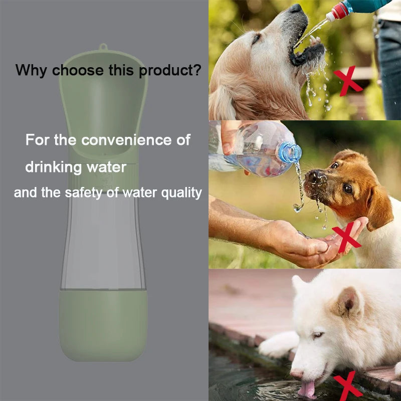 Portable Dog Water Bottle (2-in-1 Travel Feeder)