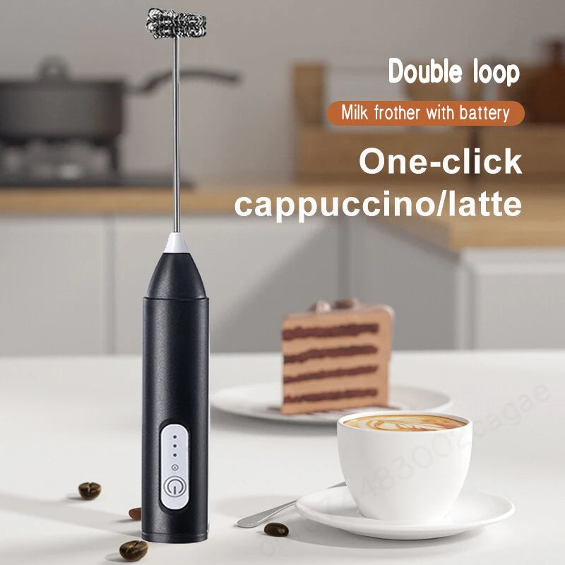 Electric Milk Frother – Handheld Coffee Foam Maker