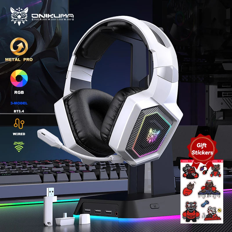 Wireless Gaming Headset – RGB & Noise Cancelling Mic