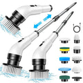 Nine in one multifunctional handheld electric cleaning brush with telescopic function, bathroom floor and kitchen cleaning tool