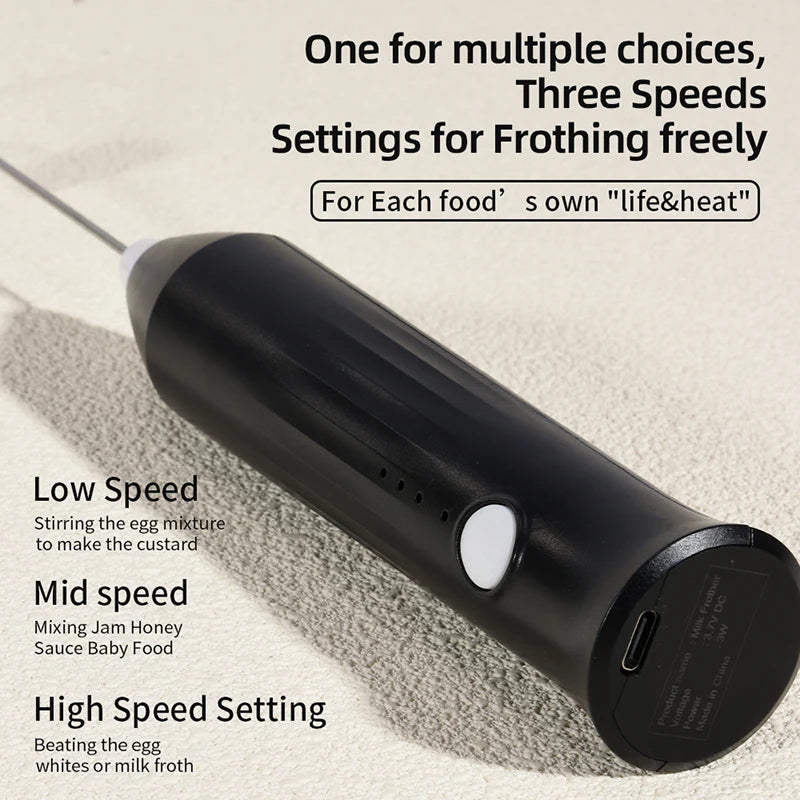 Electric Milk Frother – Handheld Coffee Foam Maker