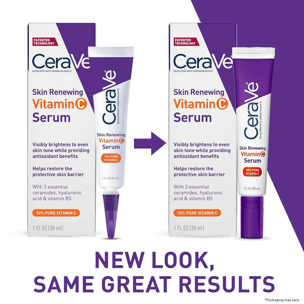 CeraVe Vitamin C Serum for Face with 10% Pure Vitamin C,Hyaluronic Acid & 3 Essential Ceramides,Skin Brightening Antioxidant 1oz