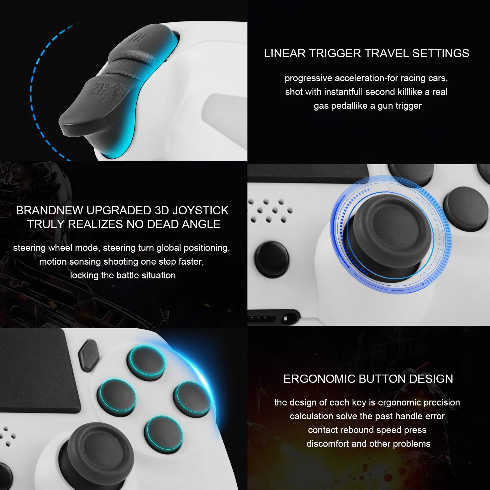 Wireless Gaming Controller – Dual Vibration & 6-Axis Motion (PS4 / PC Compatible)