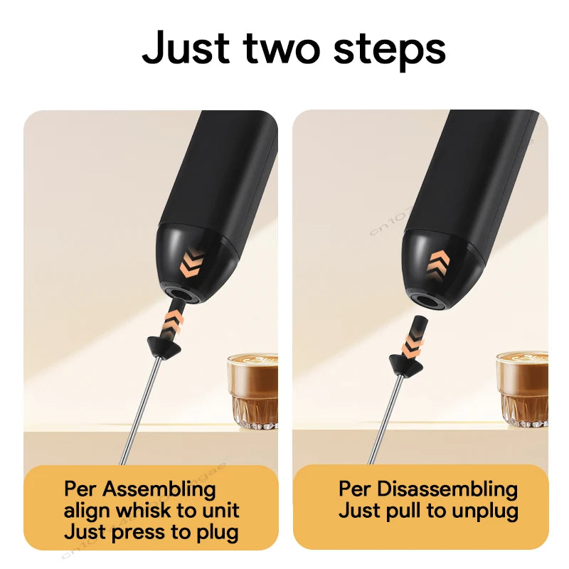 Electric Milk Frother – Handheld Coffee Foam Maker