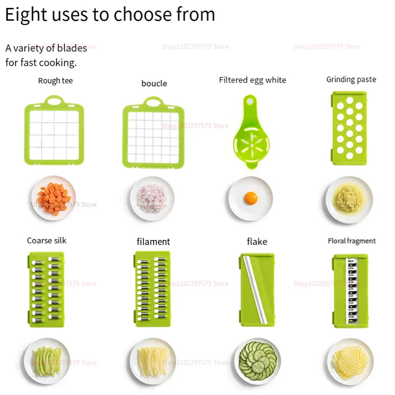 Multifunctional Portable Kitchen Chopper Vegetable Shredder Slicer, Potato Carrot Grater, Fruit Veggie Home Food Processor