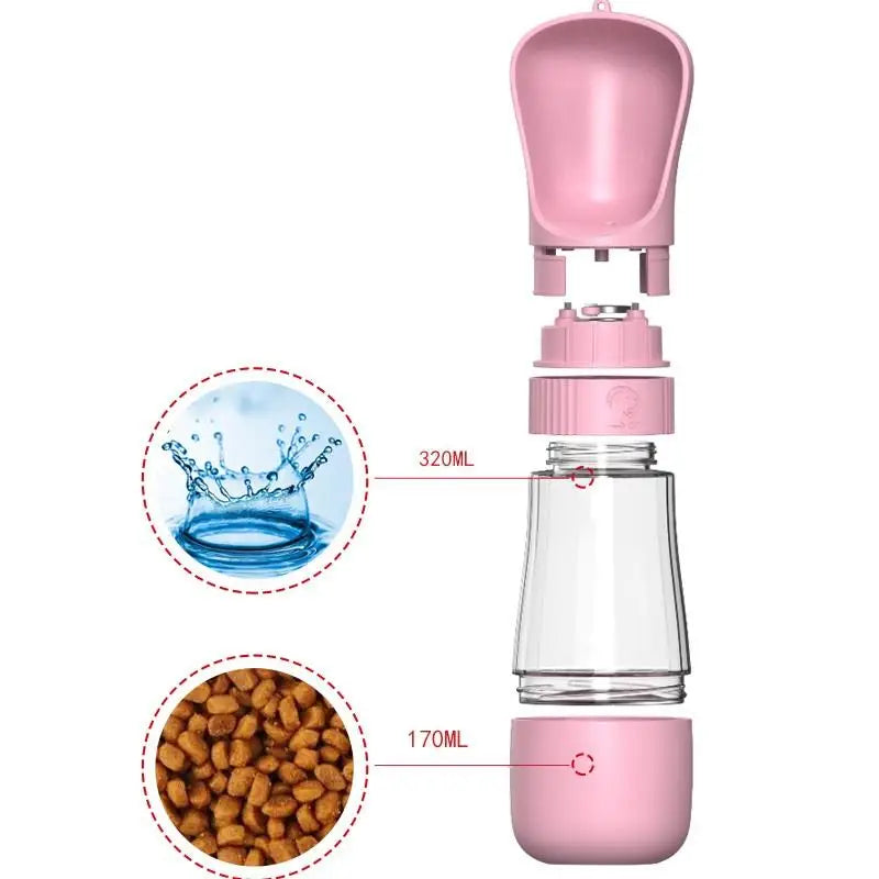 Portable Dog Water Bottle (2-in-1 Travel Feeder)