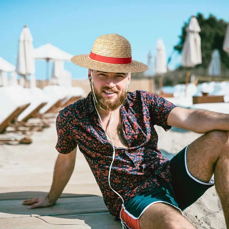 31cm/35CM Anime Straw Hat Festivals Party Cosplay Props Sun Protection Hat Parent-child Summer Sun Straw Beach Hat For Men Women
