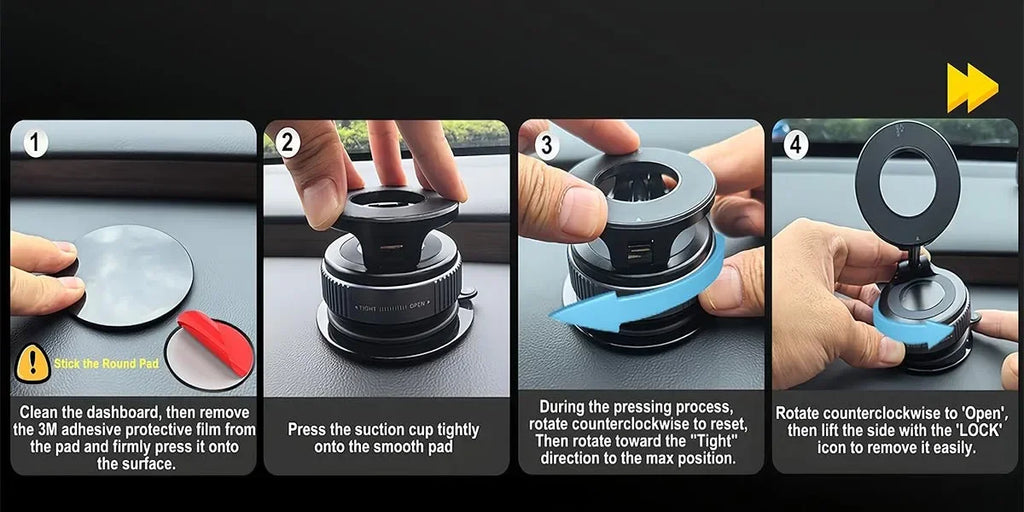 360° Magnetic Car Phone Holder (Strong Grip MagSafe Mount)