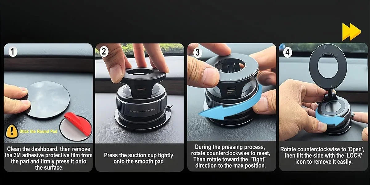 360° Magnetic Car Phone Holder (Strong Grip MagSafe Mount)