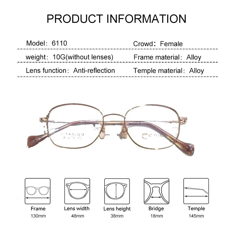 EYORA Ultralight Luxury Alloy Small Frame Reading Glasses Anti Blue Light Myopia and Hyperopia Photochromic Prescription Eyewear