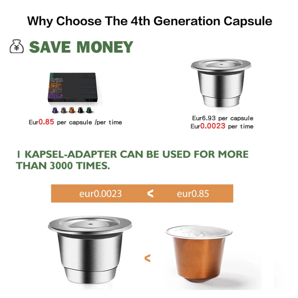 Coffee capsule reusable pods for Nespresso stainless steel coffee filter Espresso Crema pod manufacturer's new upgrade